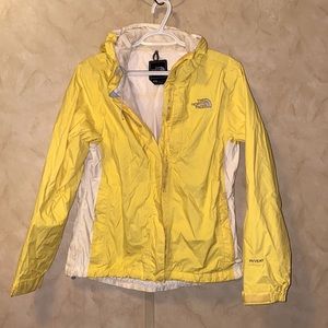 North Face yellow rain jacket